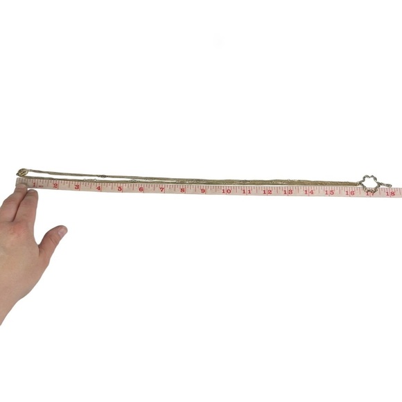 Gold Tone Multi Strand Gray Rhinestone Twisted Dangle Pendant Necklace - Picture 9 of 9